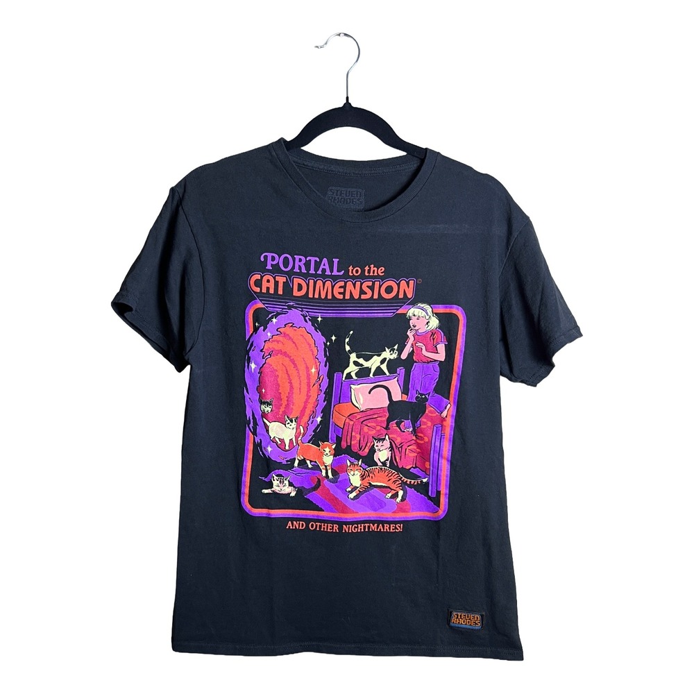 Steven Rhodes Graphic Tee 2010s Unisex Medium‎ Portal to Cat Dimension